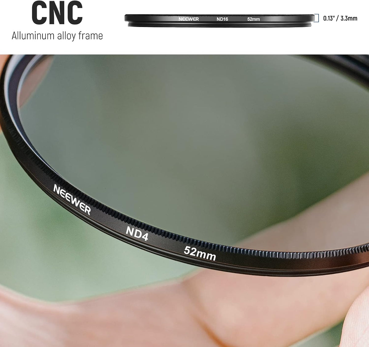 52mm ND Lens Filter Kit: ND2 ND4 ND8 ND16, Lens Cleaning Pen, Filter Pouch Neutral Density Filter and Accessory Kit