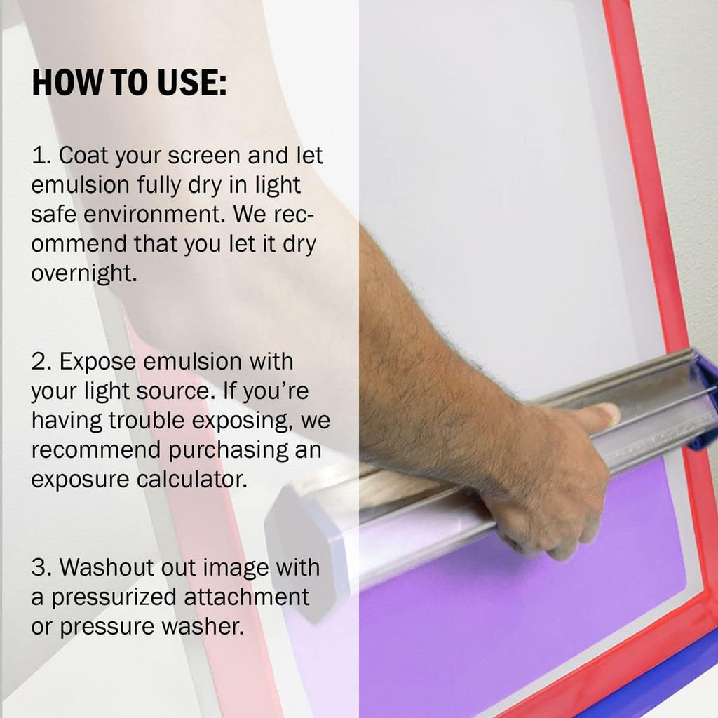 Ecotex PWR Screen Printing Emulsion - Plastisol & Water Based Ink, 1 Pt | Premixed And Pre-Sensitized, Water