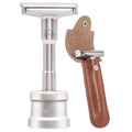 Travel Double Edge Safety Razor, River Lake RZ700 Long Handle Adjustable Classic Safety Shaver Razor (Razor with