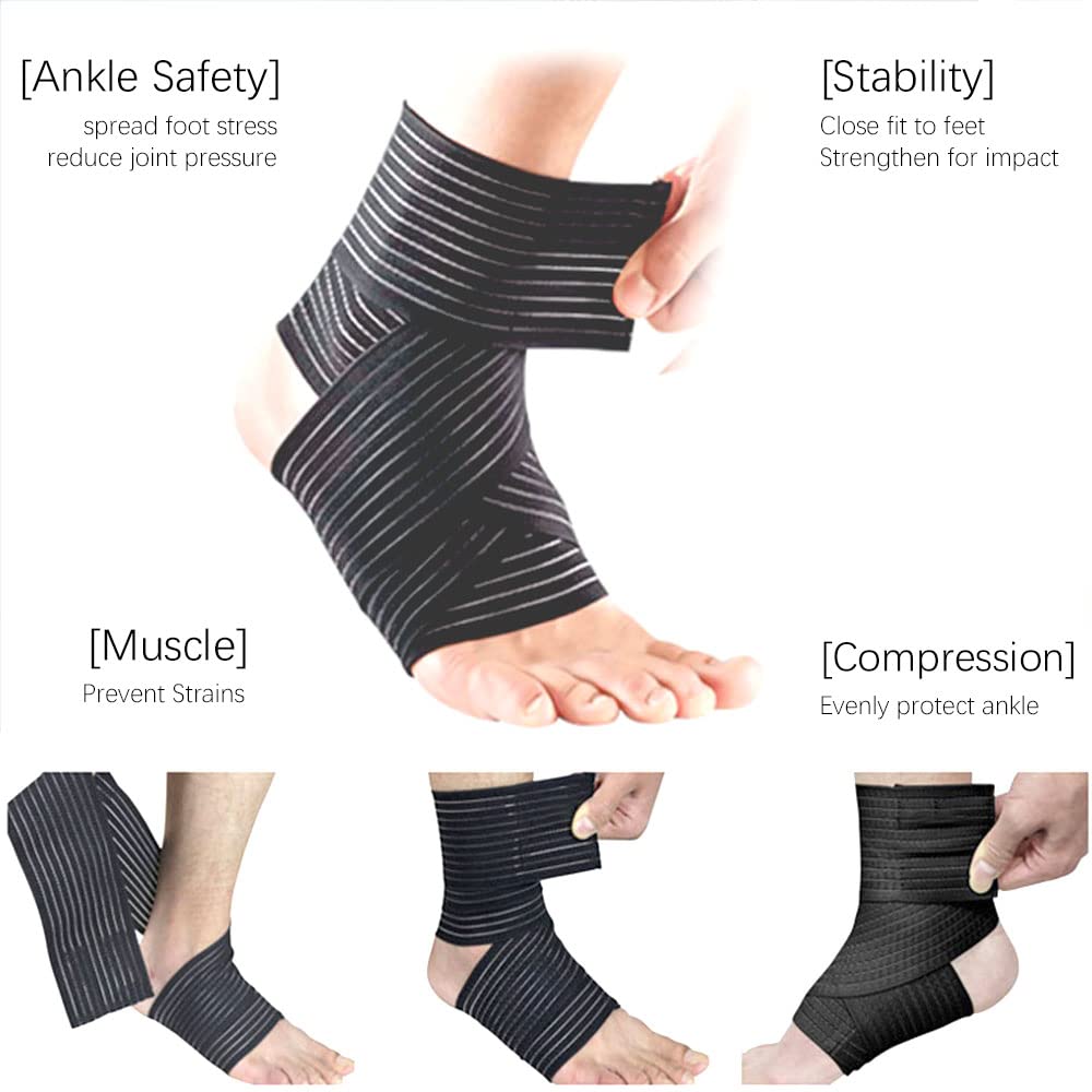Calf Compression Sleeves 4 Pcs Adjustable Wrap Knee Ankle Wrist