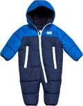 DKNY Baby Boy Snowsuit - Weather Resistant Polar Fleece Lined One Piece Snowsuit Baby Winter Suit With Soft Sherpa Hood