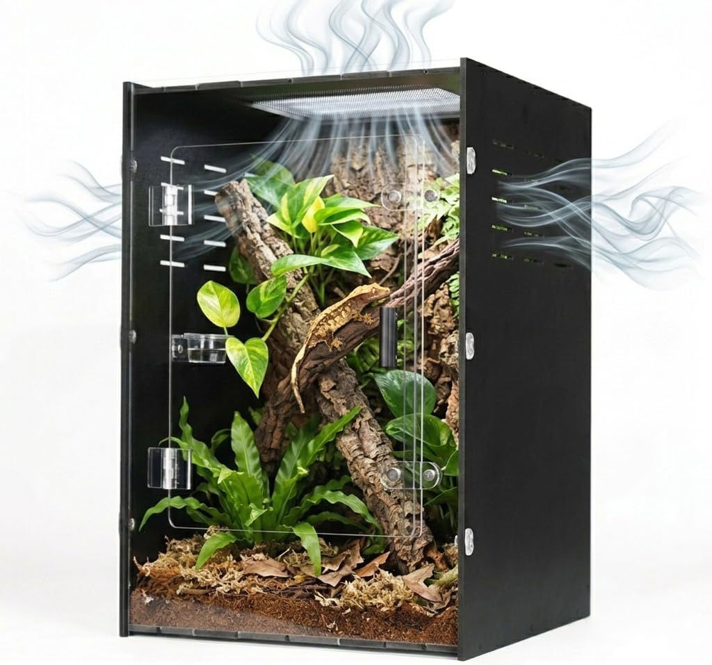 16x16x24 PVC Reptile Terrarium, 25 Gallon Tank for Adult Reptiles Habitat