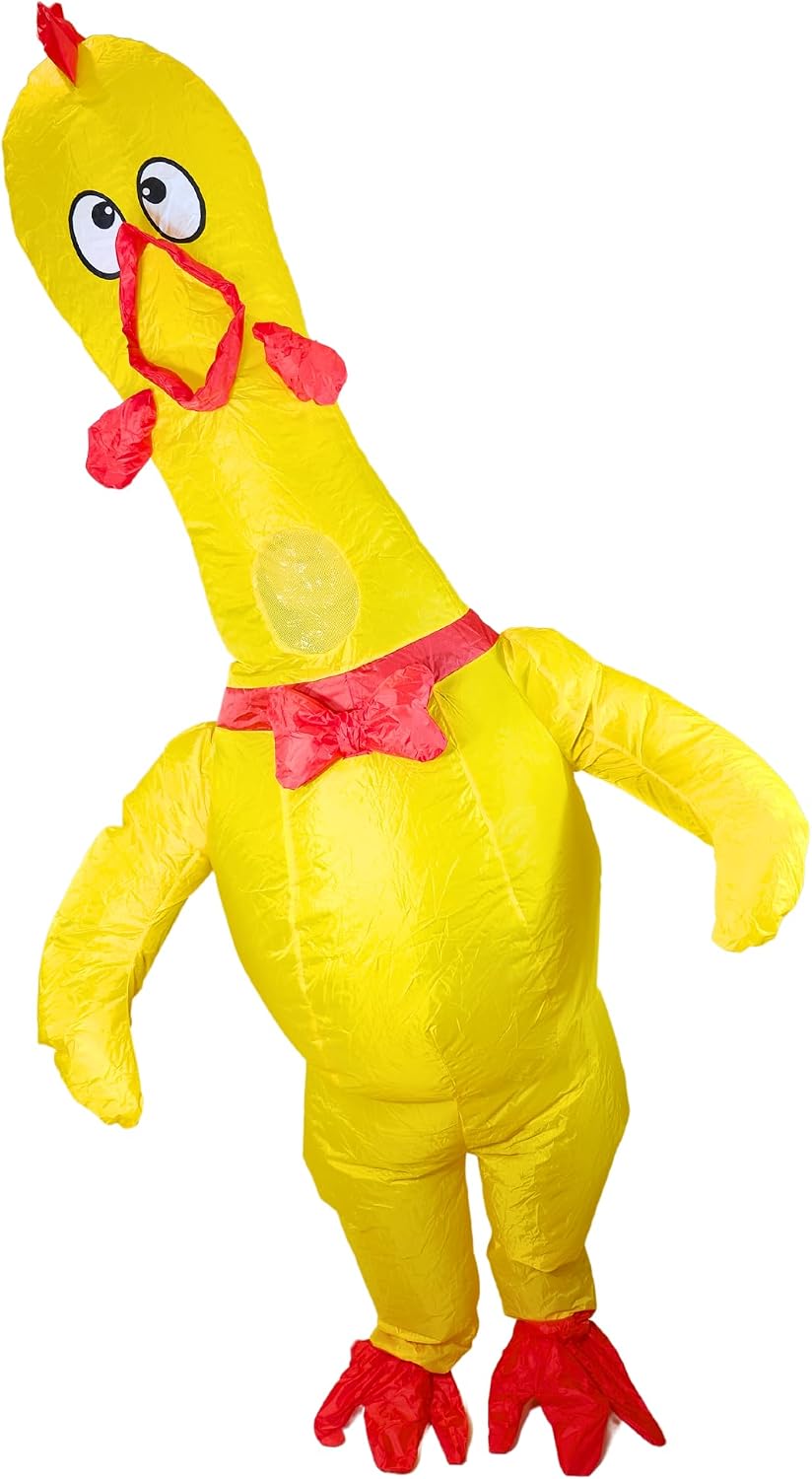 Inflatable Costume Adult, Blow Up Yellow Chicken Costume for Halloween Inflatables Cosplay Party