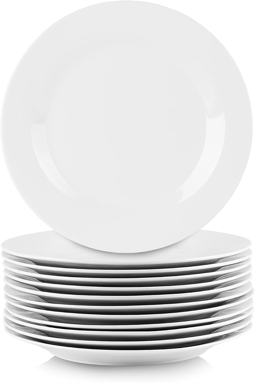 10.5" Catering Round Dinner Plate, Set of 12 , White