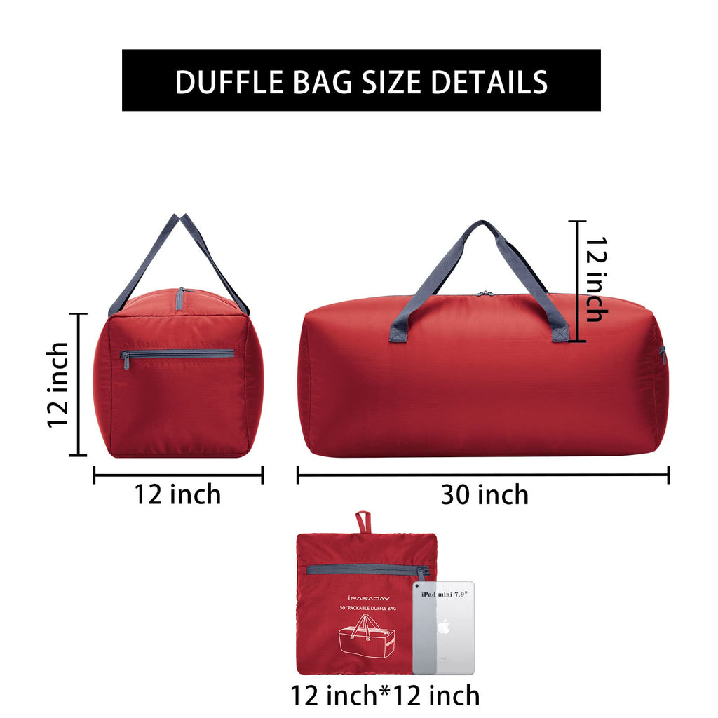 Foldable Duffle Bag for Travel, 75L / 30-inch Large Duffel Bag