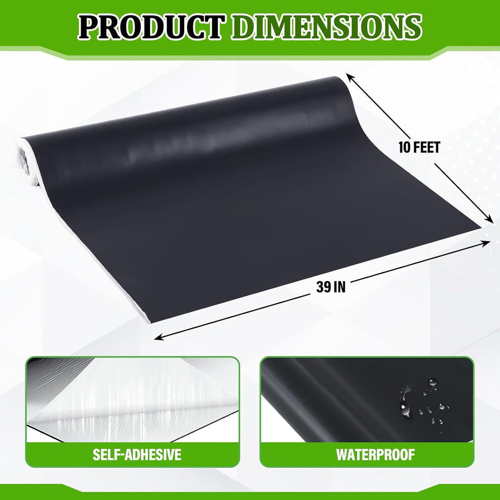 1 Roll EPDM Rubber Roofing Membrane 50 Mil, 39" x 10 Ft, Black