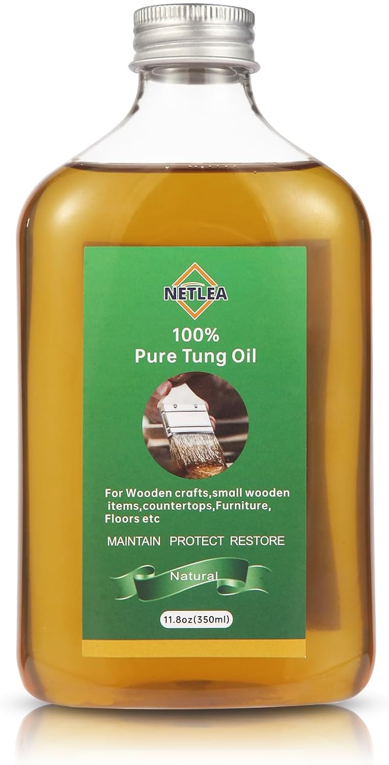 Pure Tung Oil 11.8oz – Natural Finish for Small Wood Crafts