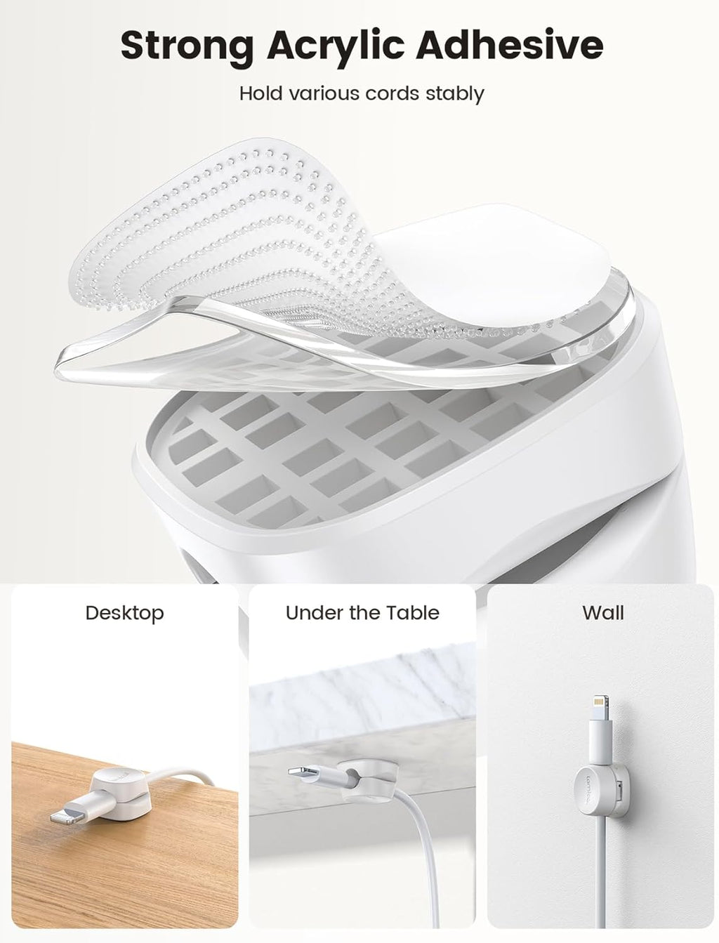 12Pack Spring Cord Organizer, Office Desk Accessories, Desk Cable Management Clips, Phone Charger Cord Holder for