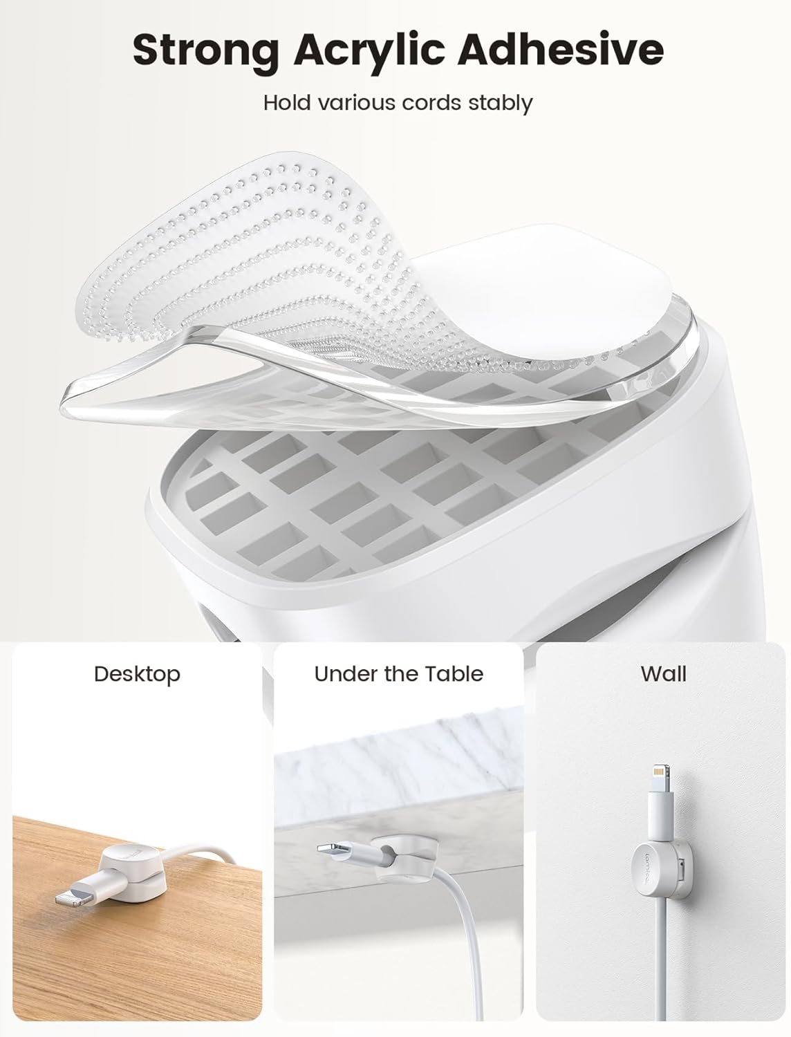 12Pack Spring Cord Organizer, Office Desk Accessories, Desk Cable Management Clips, Phone Charger Cord Holder for