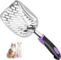 Cat Litter Scoop-Metal Cat Scooper-Long Handle Scoop,Cat Scooper-Poop Sifting-Mesh Shovel-Suitable for Cat Litter Box