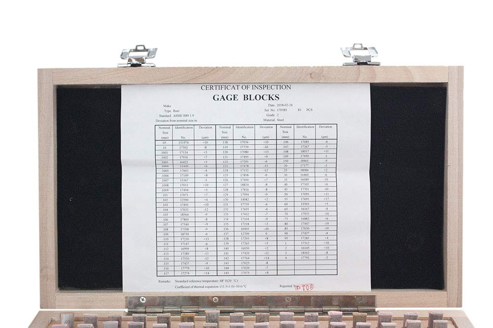 Accusize Steel Gage Block Set, Grade AS-2, 81 Pc, P900-S583