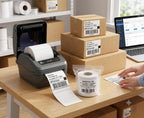 Direct Thermal Shipping Labels Roll, Perforated Strong Adhesive Blank Labels (4x6, 1000, Count, 4)