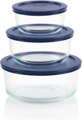 Simply Store (3-Pack) Glass Food Storage Containers Set, (2, 4 & 7 Cup) Meal Prep Containers With Plastic BPA-Free