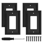 Black Modern Decorative Single Decorator Light Switch Cover