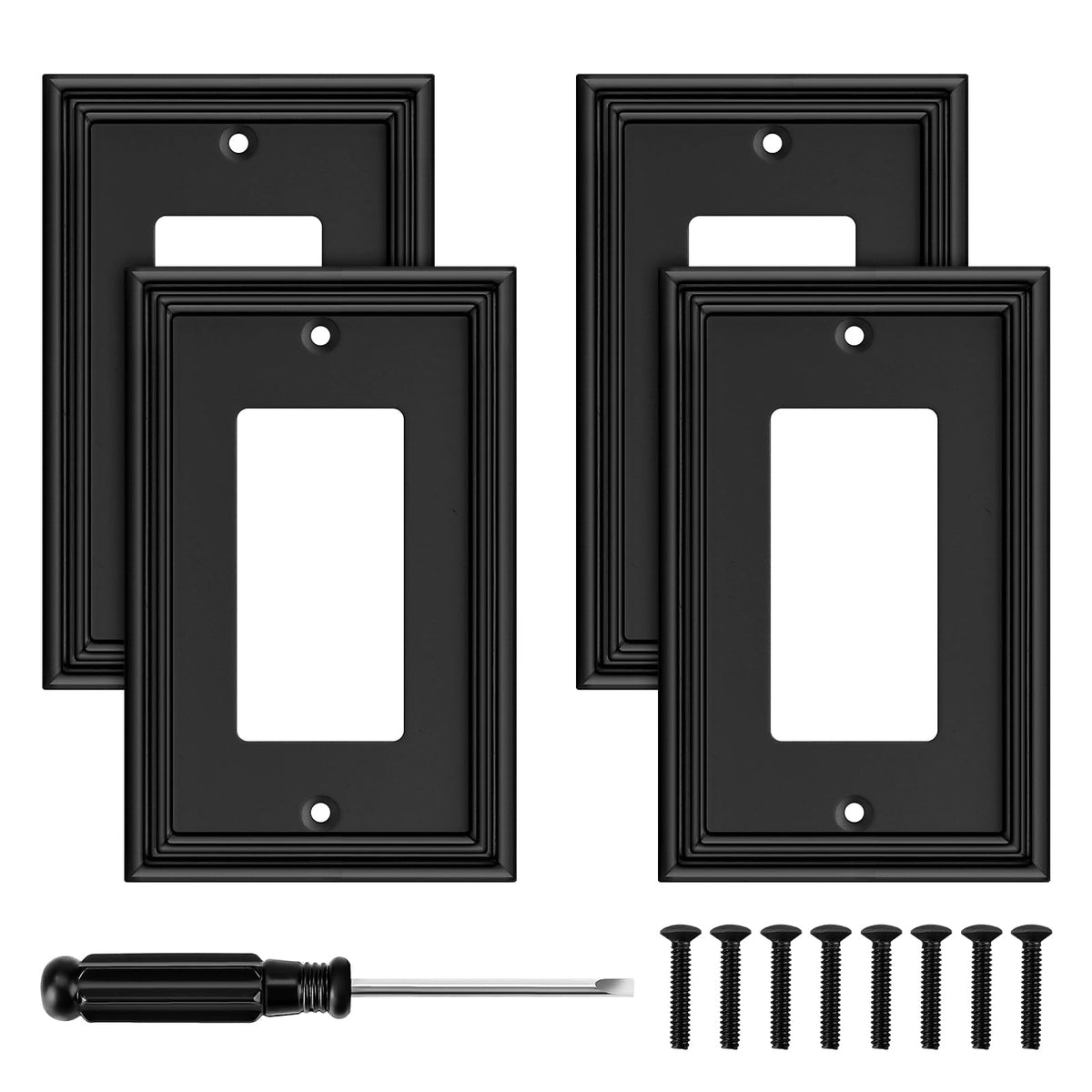 Black Modern Decorative Single Decorator Light Switch Cover