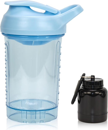 Protein Shaker Bottle 20oz, Leakproof Protein Shaker Cups for Gym, Fitness & Supplements, PETG Material(1 Pack, Blue)