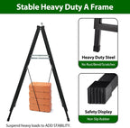A Frame Sidewalk Sign 24 x 36 Inch Outdoor, Double-Sided Folding Sandwich Board with Handle, Heavy Duty Metal