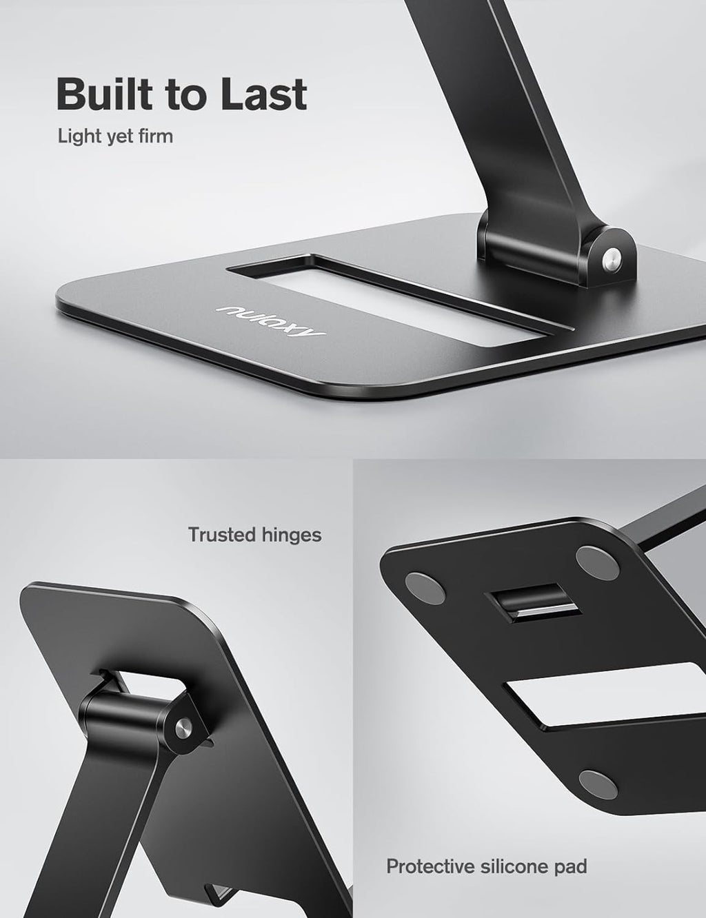 2 Pack Dual Folding Cell Phone Stand, Fully Adjustable Phone Holder for Desk, Compatible with iPhone 17 16 15 14 13
