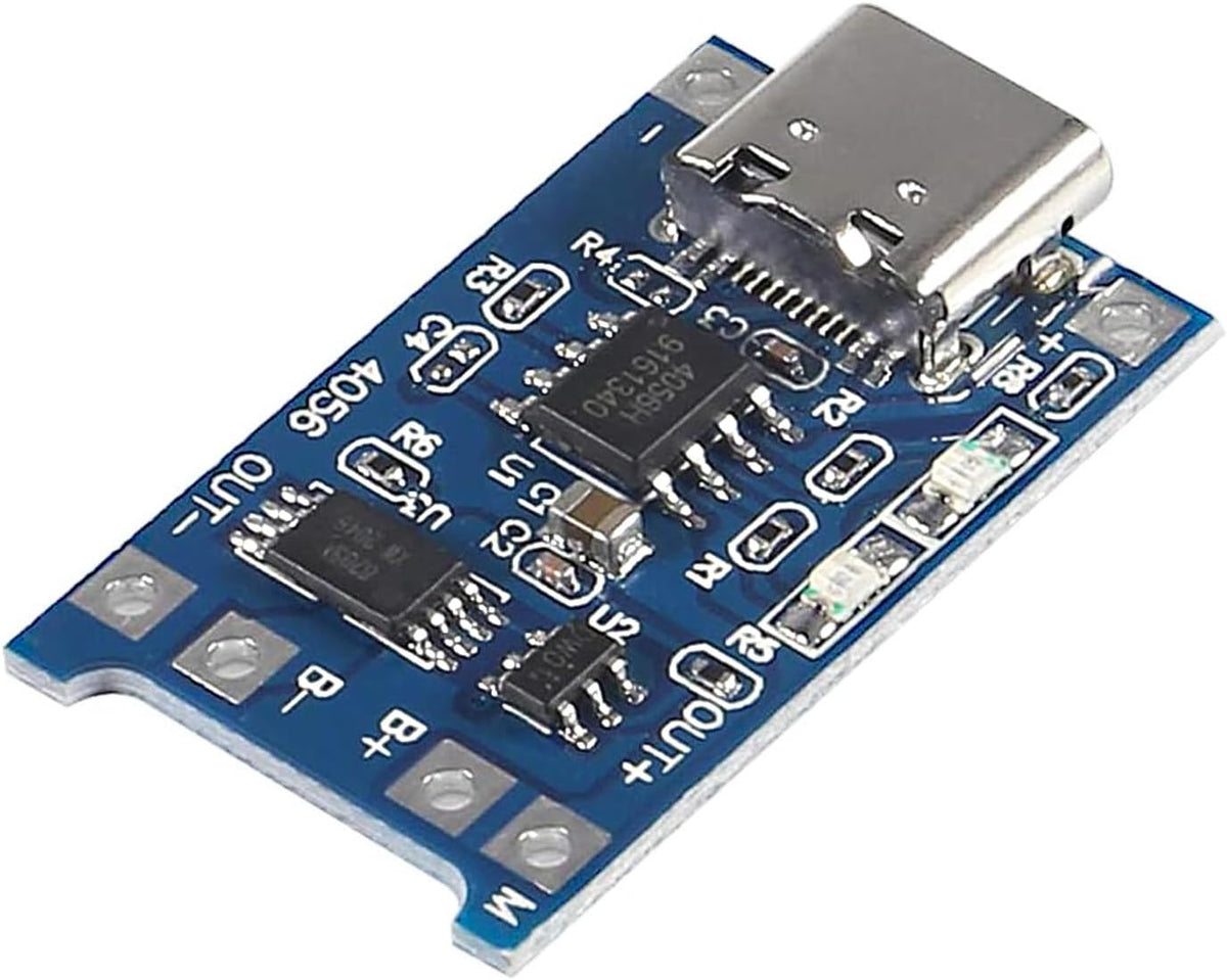 5pcs TP4056 Type-C USB 5V 1A 18650 Lithium Battery Charger Module with Dual Protection Function + 5pcs 18650 Battery Holder