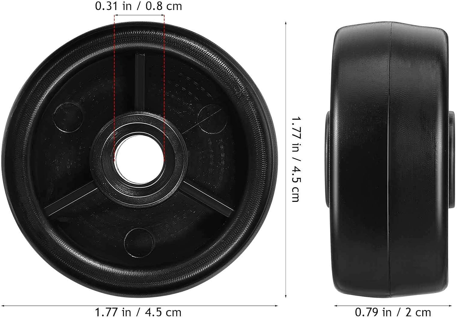 Universal Roller Wheels for Fitness Equipment, 4pcs Heavy Duty Caster Wheels Replacement for Treadmill Exercise Bike
