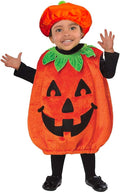 Halloween Pumpkin Costume Set, Infant Toddler Halloween Cosplay Cutie Plush Costume Party Favor with Baby Hat, Orange