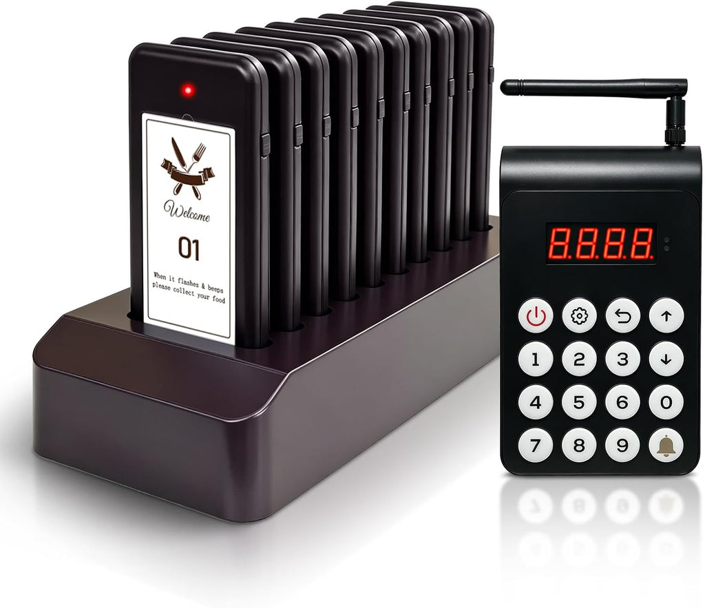 Restaurant Pager System, Buzzers for Restaurants, 10 Buzzers