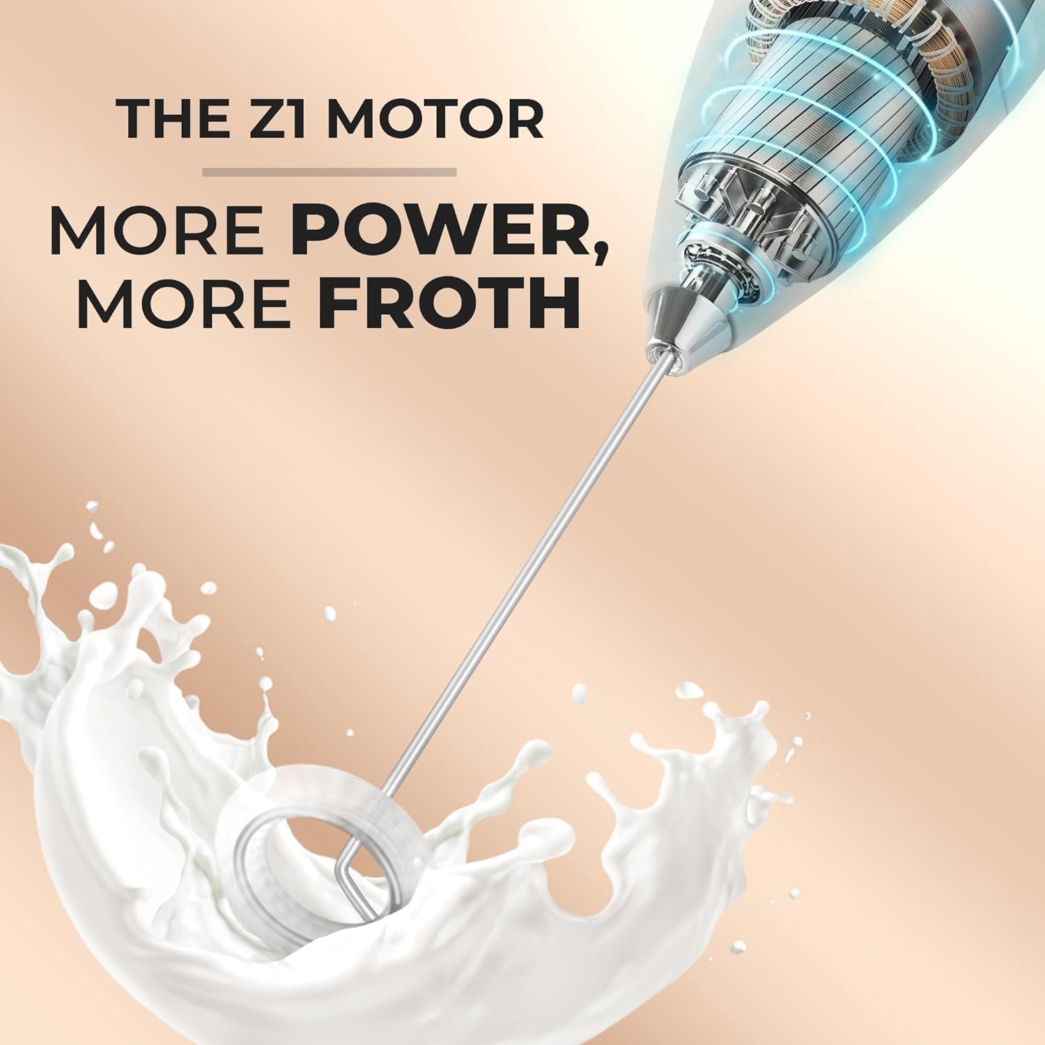 Zulay Powerful Milk Frother for Coffee with Upgraded Titanium Motor - Handheld Electric Whisk, Milk Foamer, Mini