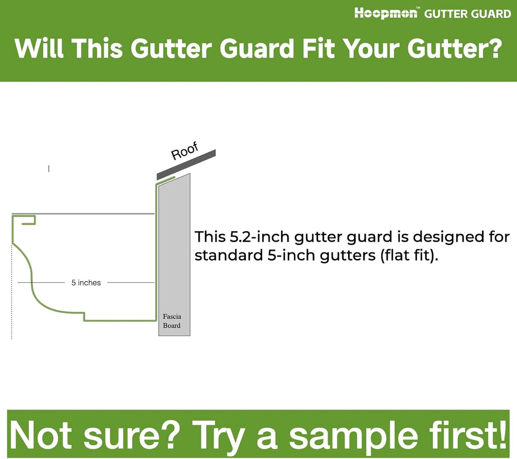 5 Inch Gutter Guard, 100% Stainless Steel High-Flow Leaf Screen