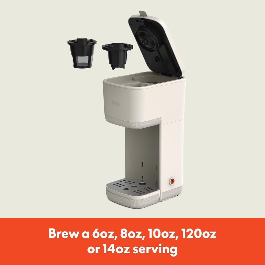 Single Serve Coffee Maker, K Cup & Coffee Ground Compatible with Removable, Adjustable Drip Tray, Auto Shutoff &