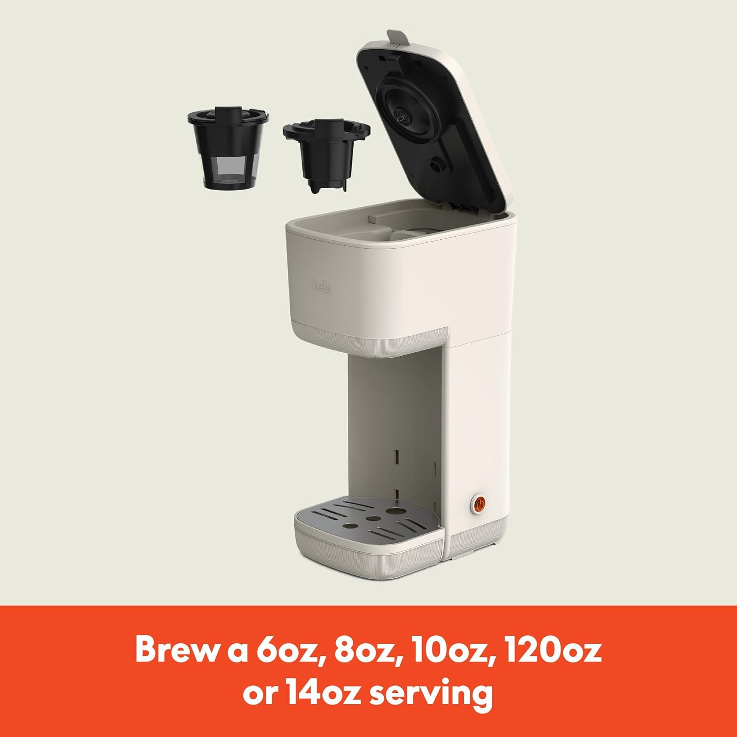 Single Serve Coffee Maker, K Cup & Coffee Ground Compatible with Removable, Adjustable Drip Tray, Auto Shutoff &