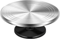 12" Black Aluminum Alloy Cake Turntable, Cake Stand for Decorating