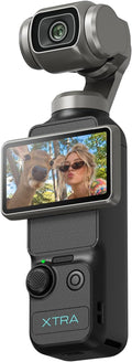 Xtra Muse, Vlogging Camera with 1'' CMOS & 4K/120fps Videos, Pocket Camera with 3-Axis Gimbal Stabilizer, Fast