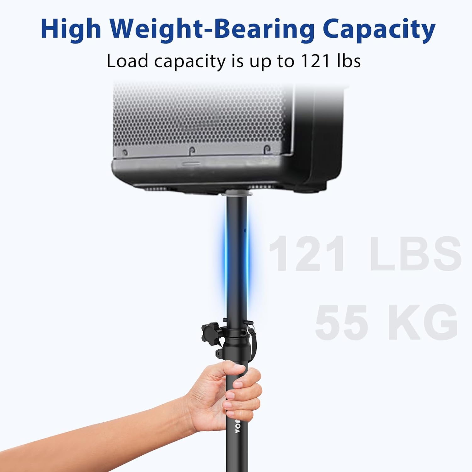 2-Pack Extend Subwoofer Poles Only Fit Subs with 35mm Pole Mount | 32.8"-51.1" Height Adjustable, 35mm Pole Mount