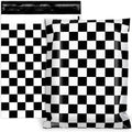 100Pcs 10 x 13in Checkered Poly Mailers Classic Black and White Plaid Packing Bags with Self-Sealing Decorative Gift