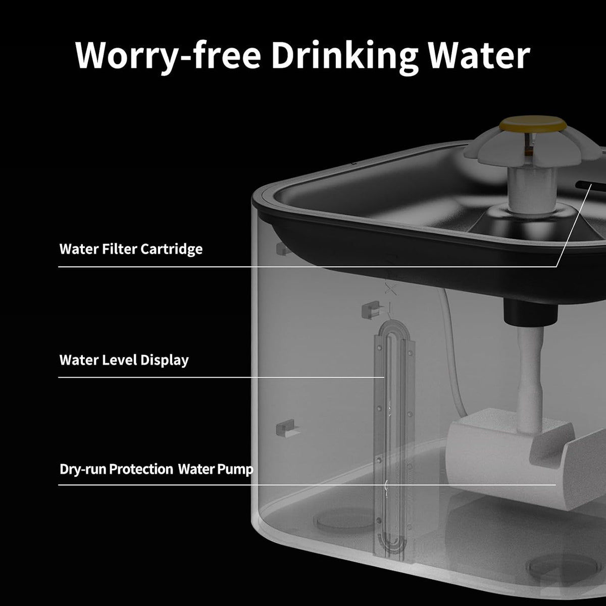 2.4GHz WiFi Automatic Cat Feeder and Water Fountain, 6L/24 Cups Timed Dry Food Dispenser for 2.5 Weeks, with APP