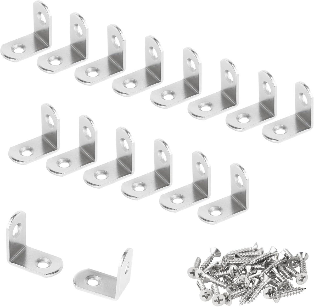 1×1 in L Bracket 90 Degree Metal Corner Brace for Wood Shelves