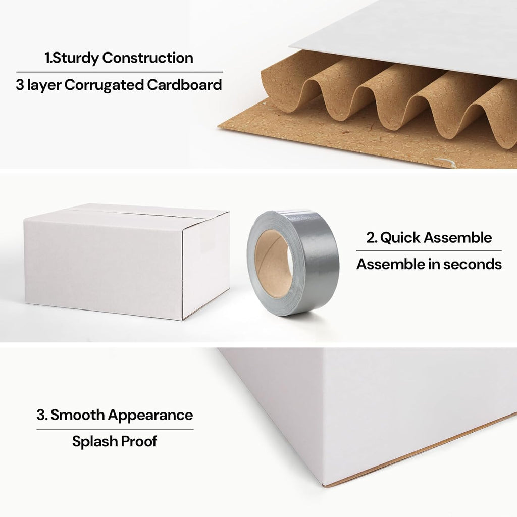 30 Pack 8x6x4 Shipping Boxes White, Small Corrugated Cardboard Box for Mailing, Packaging Small Business, Kraft