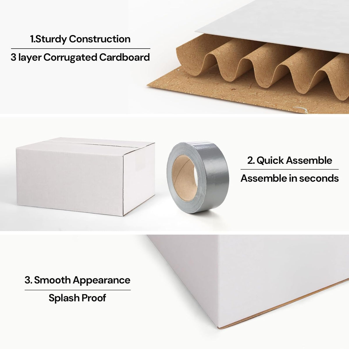 30 Pack 8x6x4 Shipping Boxes White, Small Corrugated Cardboard Box for Mailing, Packaging Small Business, Kraft