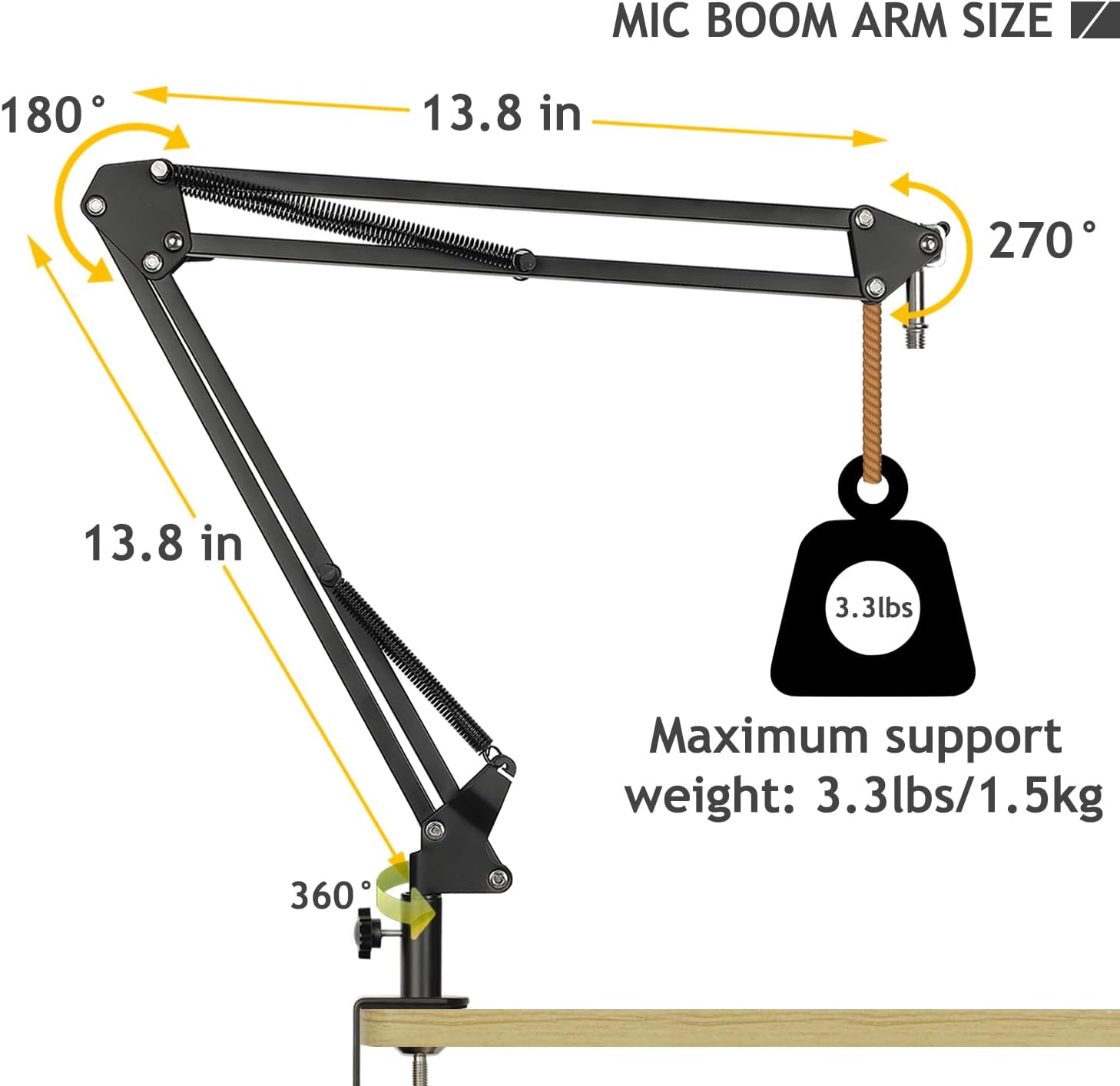 AT2020 Mic Stand with Shock Mount and Pop Filter, Suspension Scissor AT2020 Boom Arm Stand with Upgraded Heavy Duty