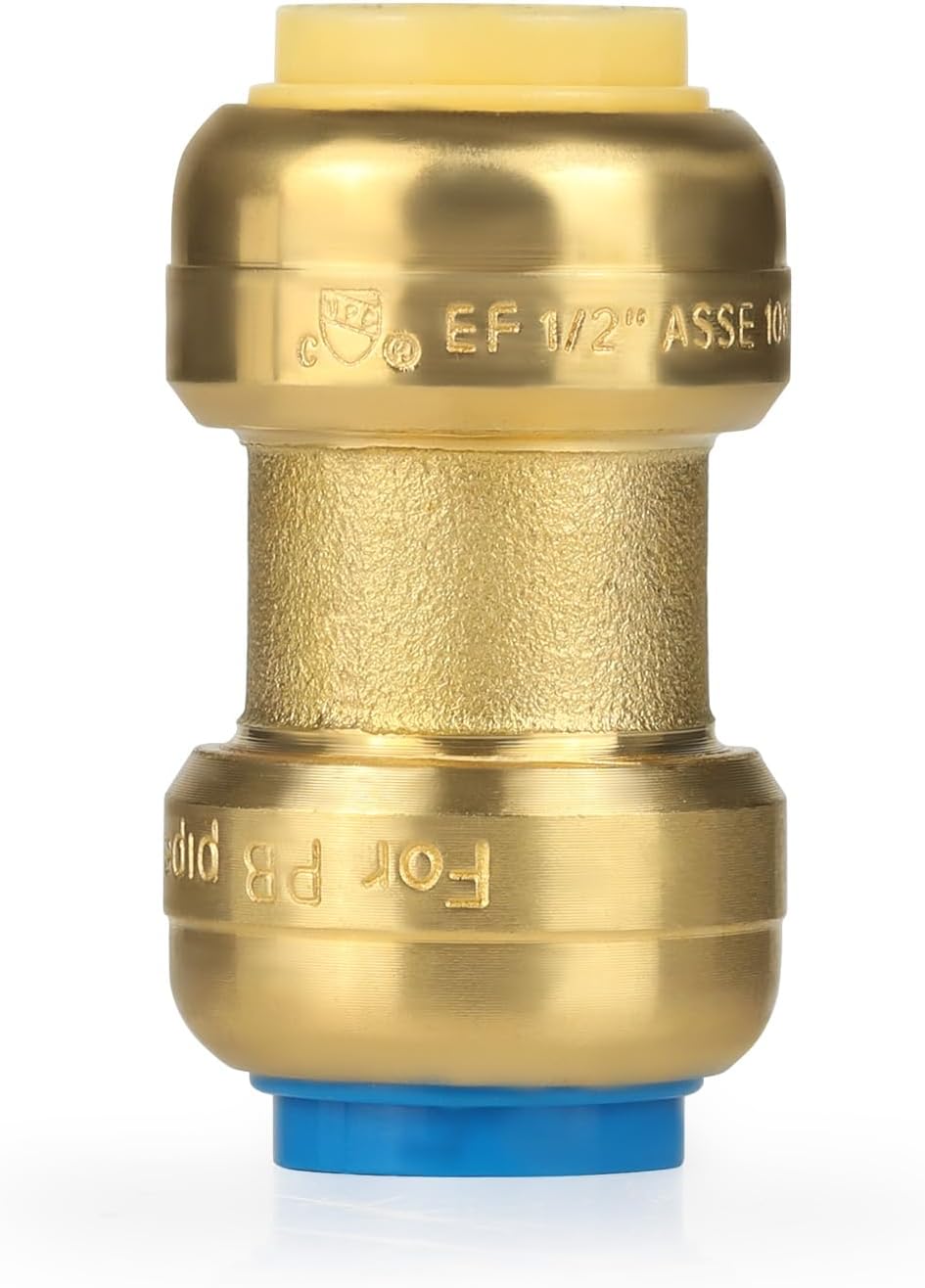 (Pack of 2) EFIELD Push Fit Fittings 1/2" Push Fit x 1/2" PB (polybutylene) Conversion Coupling with a Disconnect