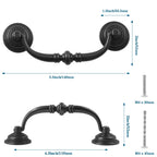 Antique Drop Bail Pulls, 4.3" Hole Center, 6PCS