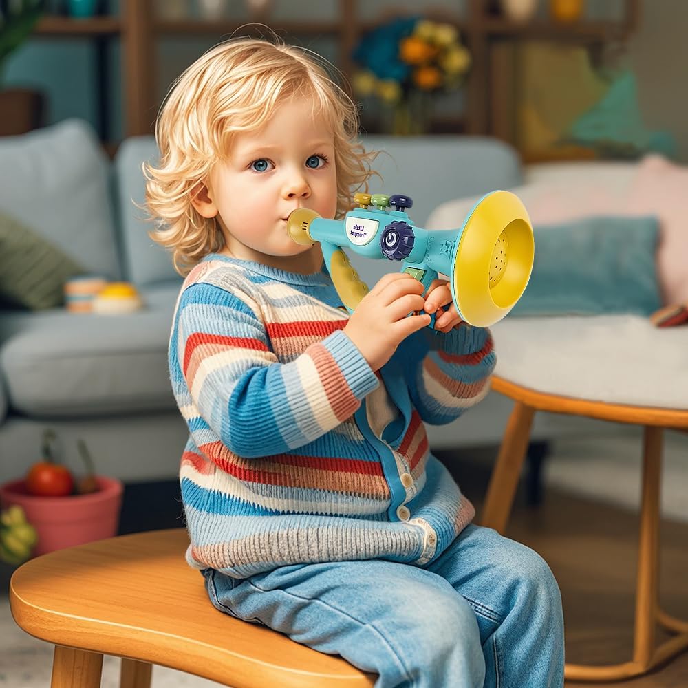 Toddler Musical Instruments Toy, Trumpet, Harmonica, Recorder Flute for Kids Baby, Musical Toys Set for Children Boys