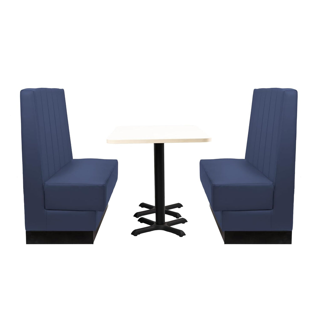 FDP Pro Series Channel Back Single-Sided Restaurant Booth - Navy, 15428-NV