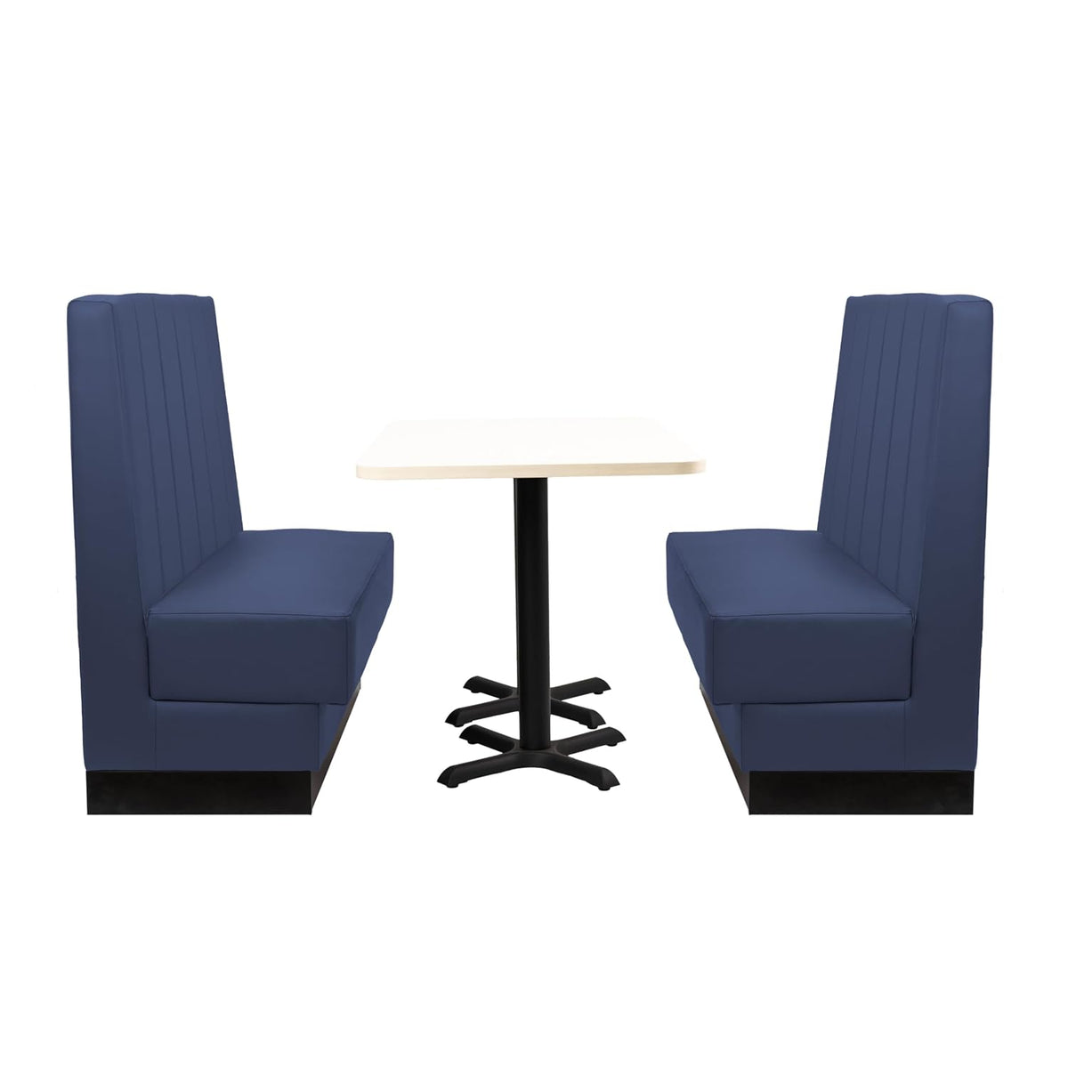 FDP Pro Series Channel Back Single-Sided Restaurant Booth - Navy, 15428-NV