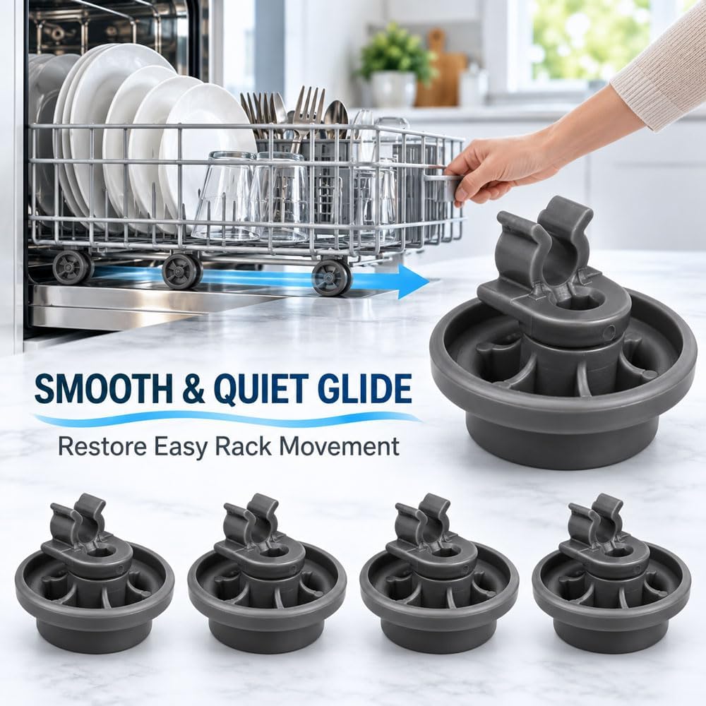 ·4-Pack Dishwasher Lower Rack Wheels for LG LDF6810ST