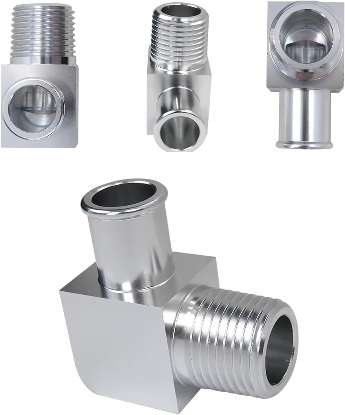 Heater Hose Fitting, Aluminum Alloy Heater Hose Adapeter 90 Degree Connector 1/2 INCH NPT To 5/8 INCH Hose Barb,For All 1/2-Inch NPT Pumps Or Intake Manifolds
