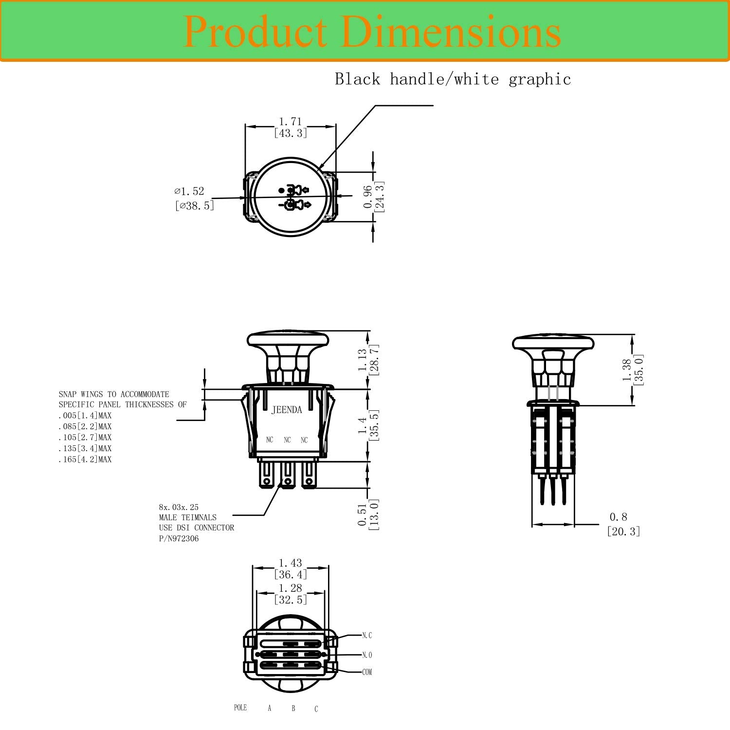 PTO Switch Compatible with Husqvarna Craftsman 582107601 582107604 GT48 TC238 GT2254 LGT2554 LGT2654 YT42 YT46 YT48