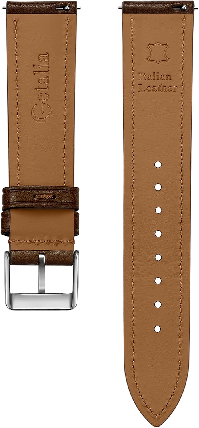 Italian leather Watch Band Tuscany Natural Vegetable-Tanned Full Grain Genuine Leather,18mm 19mm 20mm 21mm 22mm Quick