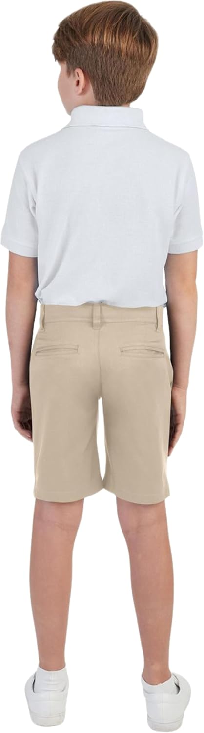 Boys Short Sleeve Pique Polo Shirt (Standard & Husky), Pink, Medium (8)
