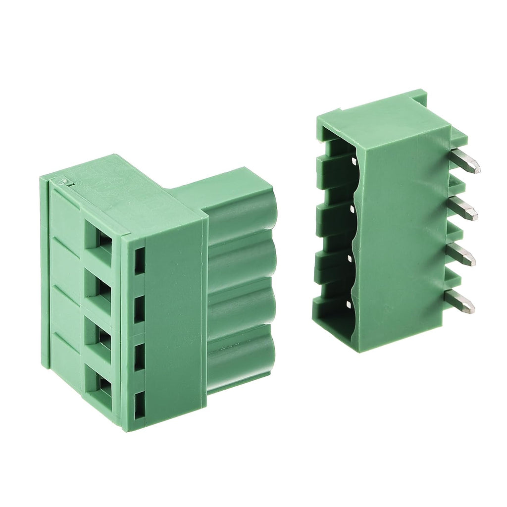 uxcell 4-Pin 5.08mm Pitch Right Angle PCB Screw Terminal Block Connector 20 Sets